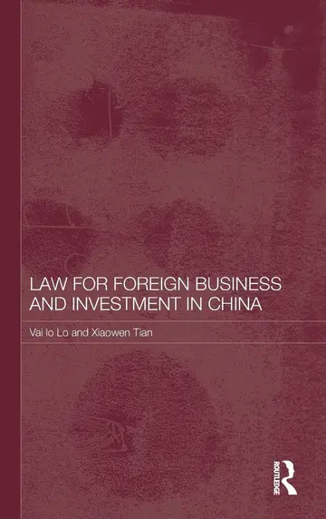 Cover of Law for Foreign Business and Investment in China
