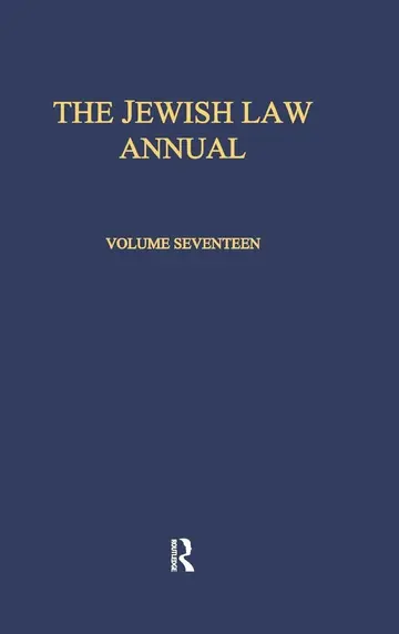 Cover of Jewish Law Annual