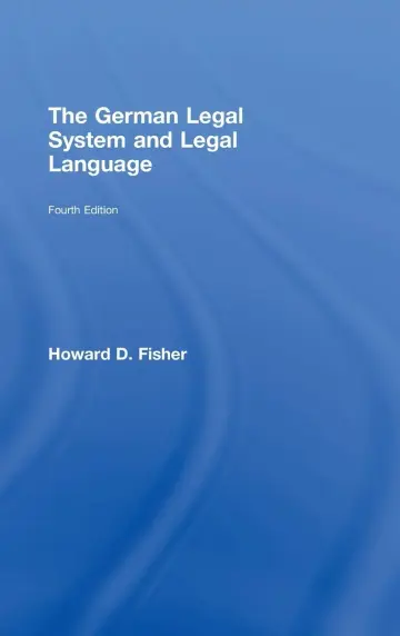 Cover of The German Legal System and Legal Language