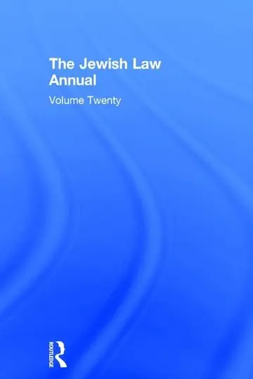 Cover of The Jewish Law Annual