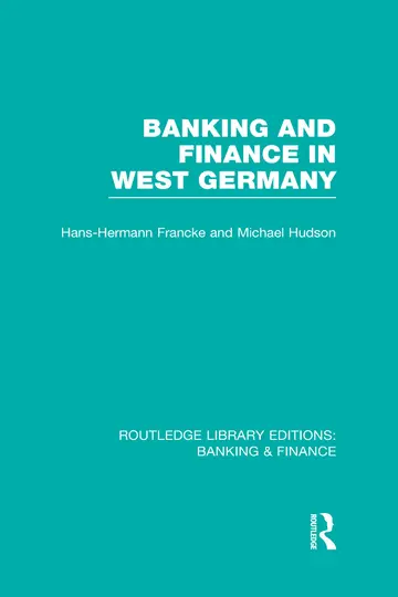 Cover of Banking and Finance in West Germany