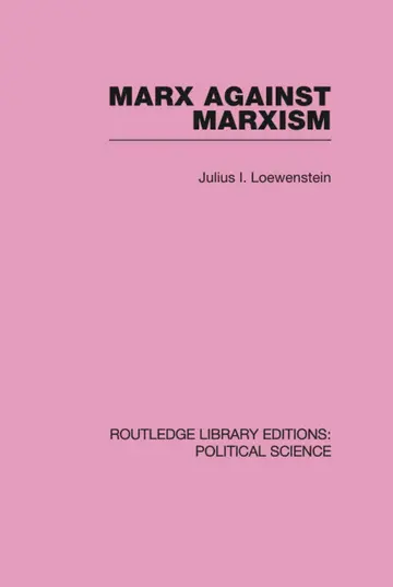 Cover of Marx Against Marxism