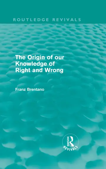 Cover of The Origin of Our Knowledge of Right and Wrong