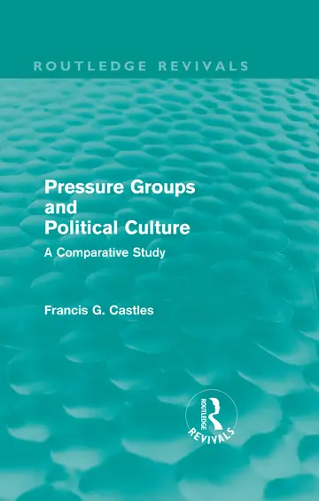 Cover of Pressure Groups and Political Culture