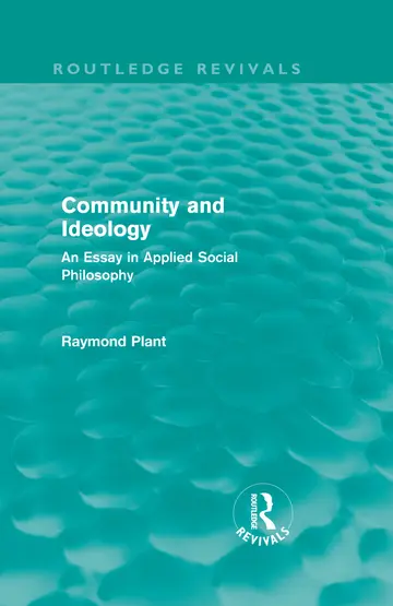Cover of Community and Ideology