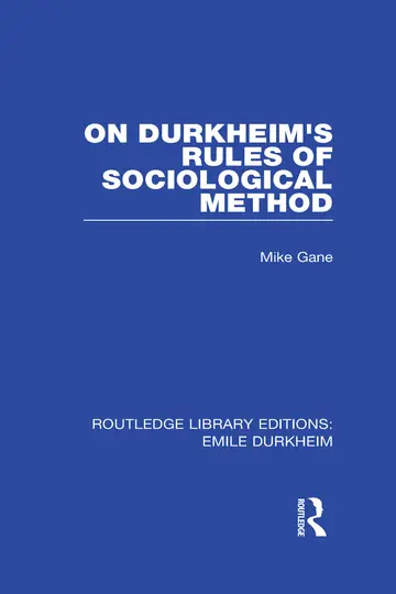 Cover of On Durkheim's Rules of Sociological Method (1)