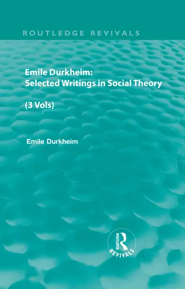 Cover of Emile Durkheim