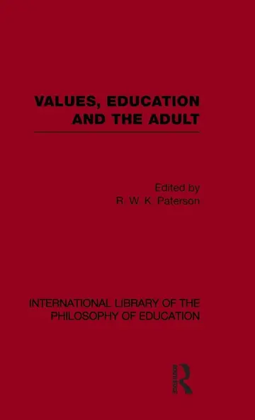 Cover of Values, Education and the Adult
