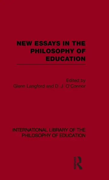 Cover of New Essays in the Philosophy of Education