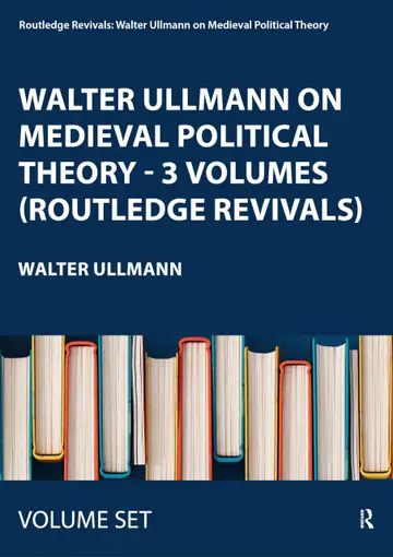 Cover of Walter Ullmann on Medieval Political Theory