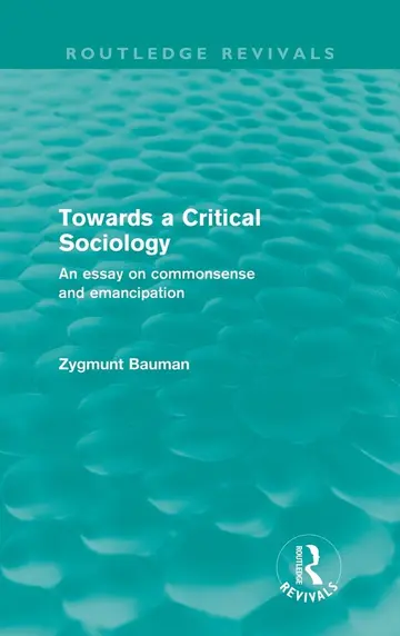 Cover of Towards a Critical Sociology