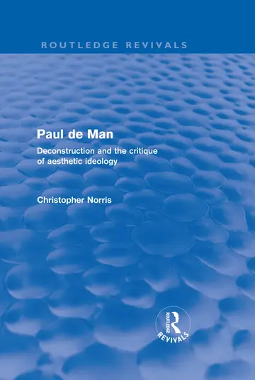 Cover of Paul de Man