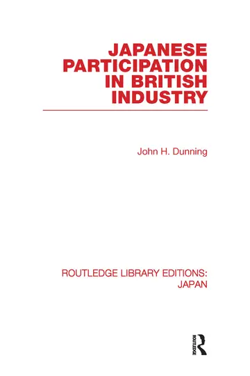 Cover of Japanese Participation in British Industry