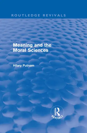 Cover of Meaning and the Moral Sciences
