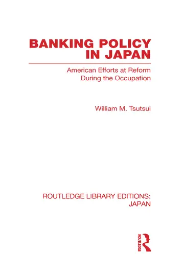 Cover of Banking Policy in Japan