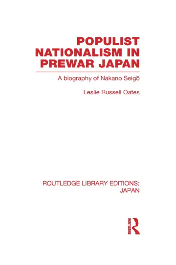Cover of Populist Nationalism in Pre-war Japan