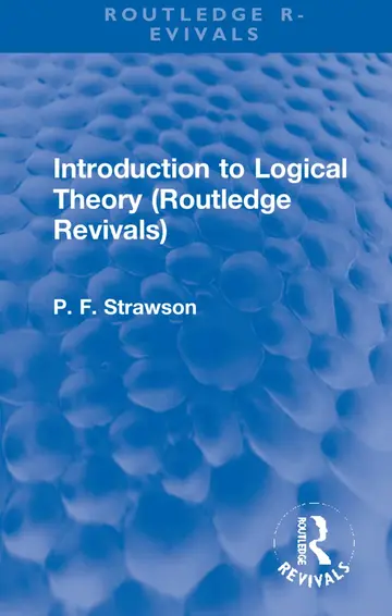 Cover of Introduction to Logical Theory