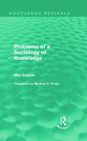 Cover of Problems of a Sociology of Knowledge