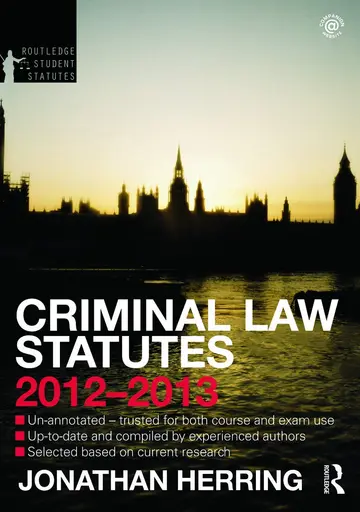 Cover of Criminal Law Statutes 2012-2013