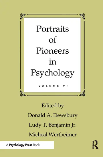Cover of Portraits of Pioneers in Psychology (6)