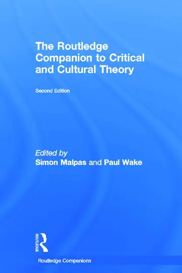 Cover of The Routledge Companion to Critical and Cultural Theory