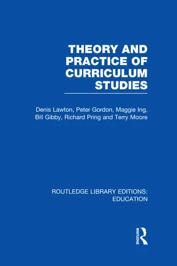 Cover of Theory and Practice of Curriculum Studies Rle Edu B