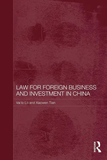 Cover of Law for Foreign Business and Investment in China