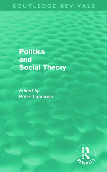 Cover of Politics and Social Theory