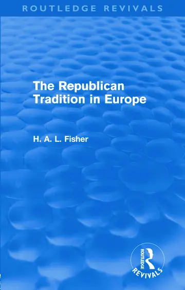 Cover of The Republican Tradition in Europe