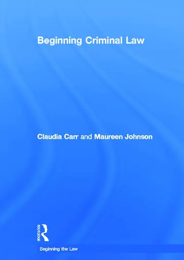 Cover of Beginning Criminal Law