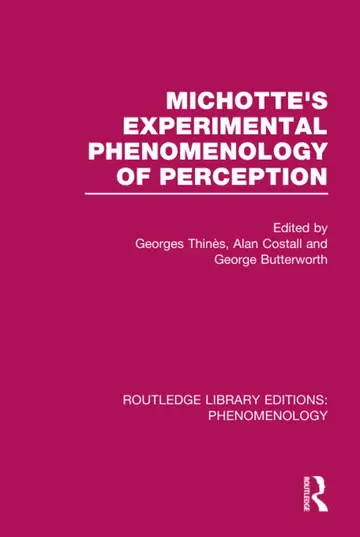 Cover of Michotte's Experimental Phenomenology of Perception