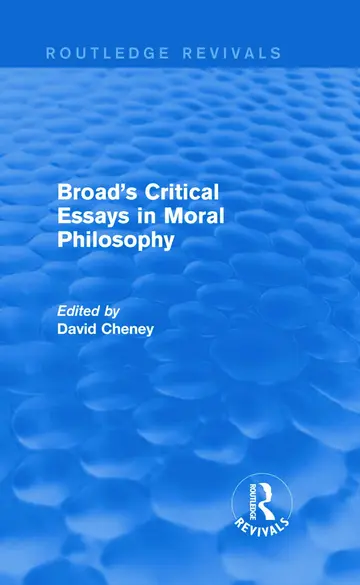 Cover of Broad's Critical Essays in Moral Philosophy