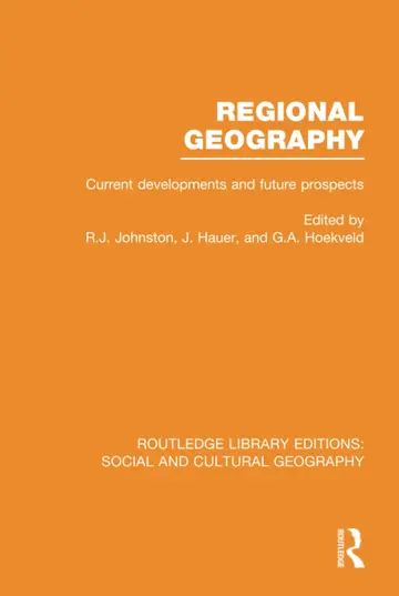 Cover of Regional Geography (RLE Social & Cultural Geography)