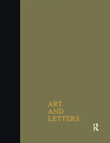 Cover of Art & Letters July-Winter 1918