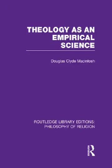 Cover of Theology as an Empirical Science