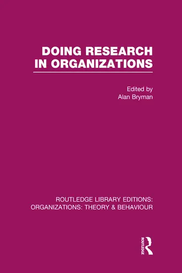 Cover of Doing Research in Organizations