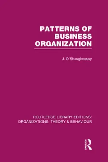 Cover of Patterns of Business Organization (Rle