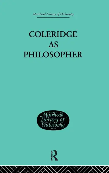 Cover of Coleridge as Philosopher