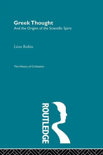 Cover of Greek Thought and the Origins of the Scientific Spirit