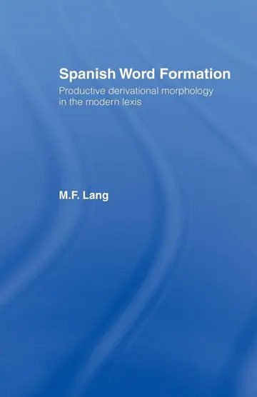 Cover of Spanish Word Formation
