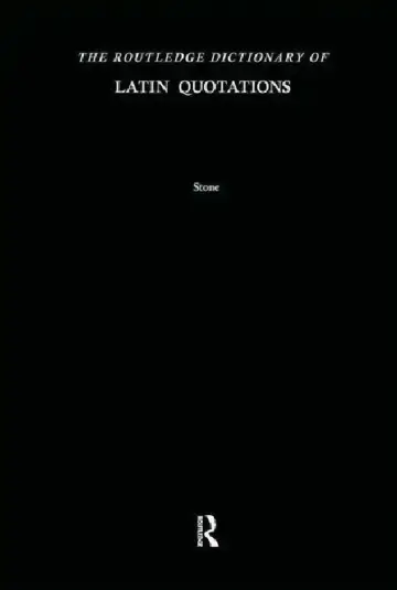 Cover of The Routledge Dictionary of Latin Quotations
