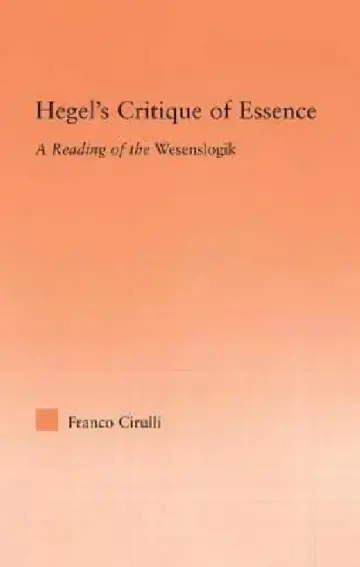 Cover of Hegel's Critique of Essence