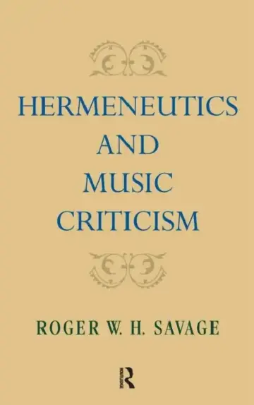 Cover of Hermeneutics and Music Criticism