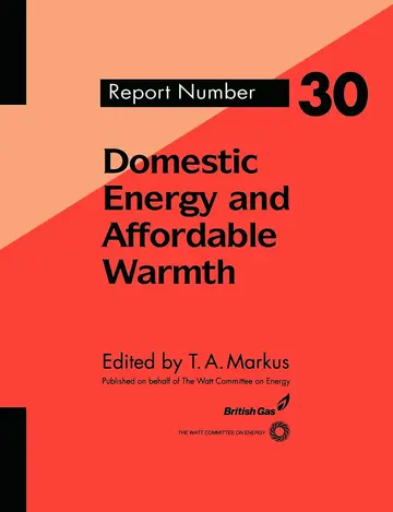 Cover of Domestic Energy and Affordable Warmth
