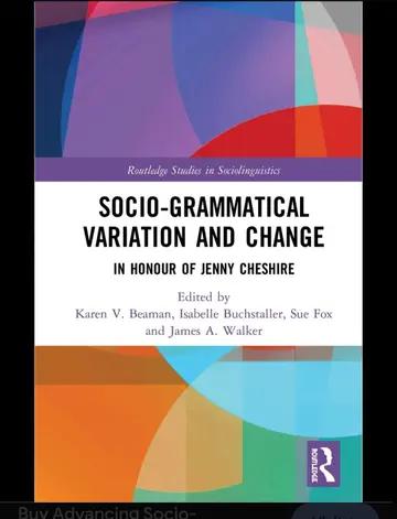 Cover of Advancing Socio-grammatical Variation and Change
