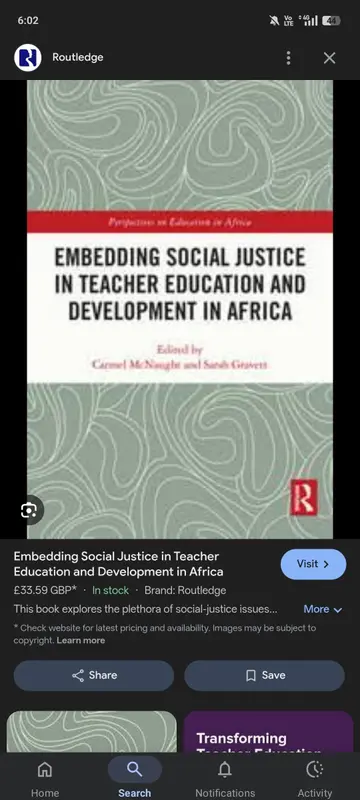 Cover of Embedding Social Justice in Teacher Education and Development in Africa