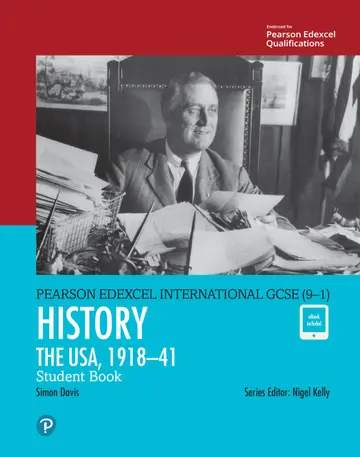 Cover of The USA, 1918–41 (Edexcel IGCSE Program) for Grade 9 & 10 by Pearson