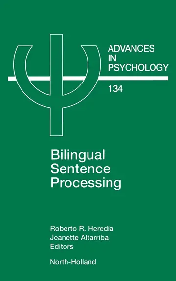 Cover of Bilingual Sentence Processing