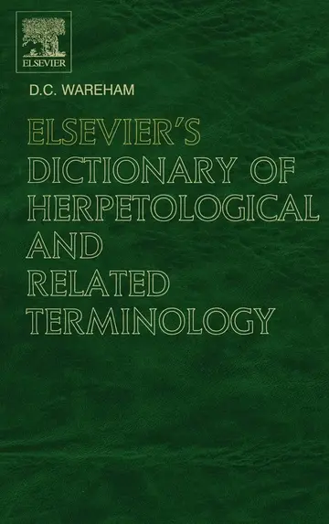 Cover of Elsevier'S Dictionary of Herpetological and Related Terminology