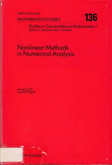 Cover of Nonlinear Methods in Numerical Analysis
